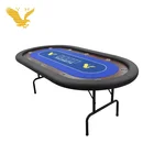 YH 10 Players Texas Holden Poker Table Casino Folding Poker Table with Padded Rails & Cup Holders