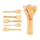 Eco Friendly Bamboo Wooden Kitchen Accessories Tableware Utensils Dinnerware Cookware Set