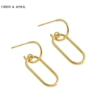 18K gold plated simple geometric circle hoop earrings