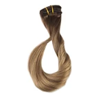 Double drawn clip in ombre hair extensions human hair 100% human hair