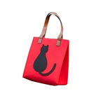 Hand Bags Bag Ladies Hand Bags Reusable Cat Custom Felt Bag Tote