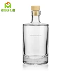 500ml clear round cylinder glass spirits bottle 50cl gin liquor vodka alcohol rum flint glass bottle with cork