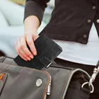 Passport Hign Quality Long Style Black Leather Mans Wallet Holder
