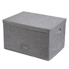 Big capacity cotton linen PP board washable clothes folding wardrobe storage box