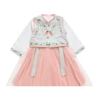 2019 autumn new girls suit children's Chinese clothing Chinese style baby costume vest + dress two-piece