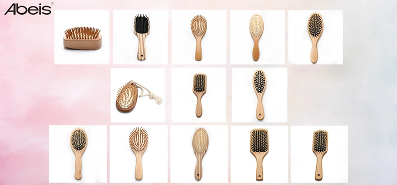 Abeis Custom Bamboo Massage Brush Air Cushion Combs Anti-static Handle Wooden Air Cushion Comb