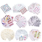 1 Set Mixed Design Black Lace Gold Silver Glitter Flower Nail Wrap Patch Self Adhesive New Nail Art Sticker