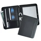 New stylish pu leather zippered padfolio business portfolio