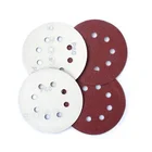 Paper Abrasive Sanding Paper 5inch 8 Hole Abrasive Paper Red Flocking Sandpaper For Polishing And Sanding