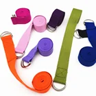 Gym fitness exercise Yoga Stretch strap D ring 100% Cotton Yoga Belt dance lacing Fitness Durable Custom logo