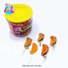 Wholesale Fruit Flavor Handmade Orange Shape Lollipop Hard Candy