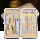 12PCS Stainless Steel Manicure Pedicure Kits Professional Facial Cuticle Nail Care Gift for Women and Men