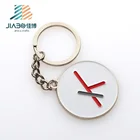 Jiabo wholesale custom soft enamel metal round Individual k letter logo keychain/keyring