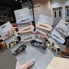 Korean Barrette Square Fashion Girl Designer Custom Acetate Acrylic Hair Clips For Girls