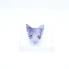 Natural Amethyst Hand Carved Quartz Crystal Wolf Head Pendant