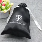 Wholesale High Quality Black Drawstring Satin Shoes And Matching Bag With Printing Logo