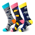 100% organic cotton wholesale men happy socks custom colorful socks unisex