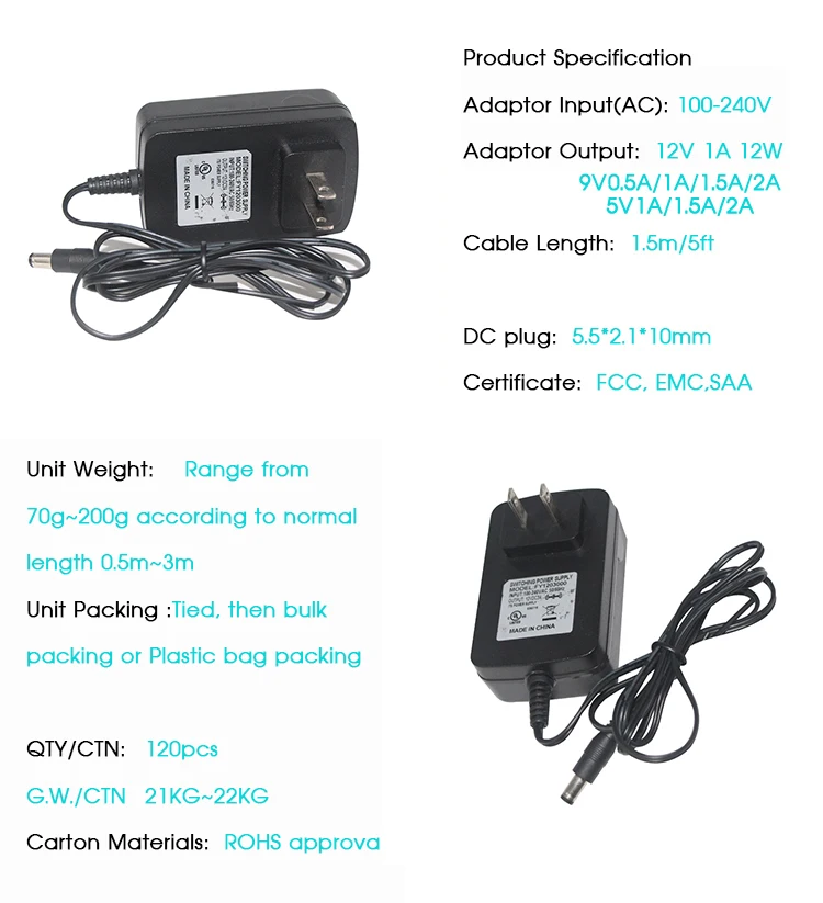 Ac Dc Wall plug Power Supply 3.3v 1a 2a 3.8 V 2.5a 4.2v 1.1a 4.5v 200ma 4.6v 4.8v Adapter 800ma