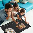Black 26*46'' Felt Puzzle Mat Roll Up for 1000pcs or 1500pcs Storage Saver Large Puzzles Board