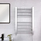 Bathroom wall mounted silver electric heating radiator towel rail