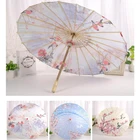 Chinese Japanese Oil Paper Umbrella Parasol Dancing Umbrella Wooden Handle Craft Wedding decor