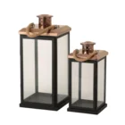 Outdoor Garden Hanging Metal lantern frames with Stainless steel Top candle lanterns candle lantern