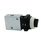 Red Manual Valve JM 3/2 Way Hand Operated Manual Control 1/4'' PT Red Latching Mushroom Push Button Mechanical Valve