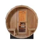 Sauna Wood Sauna 4 Person Wooden Sauna Barrel Outdoor With Wood Burning Stove