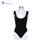 Factory direct sexy girls custom black ribbed one piece swimsuit
