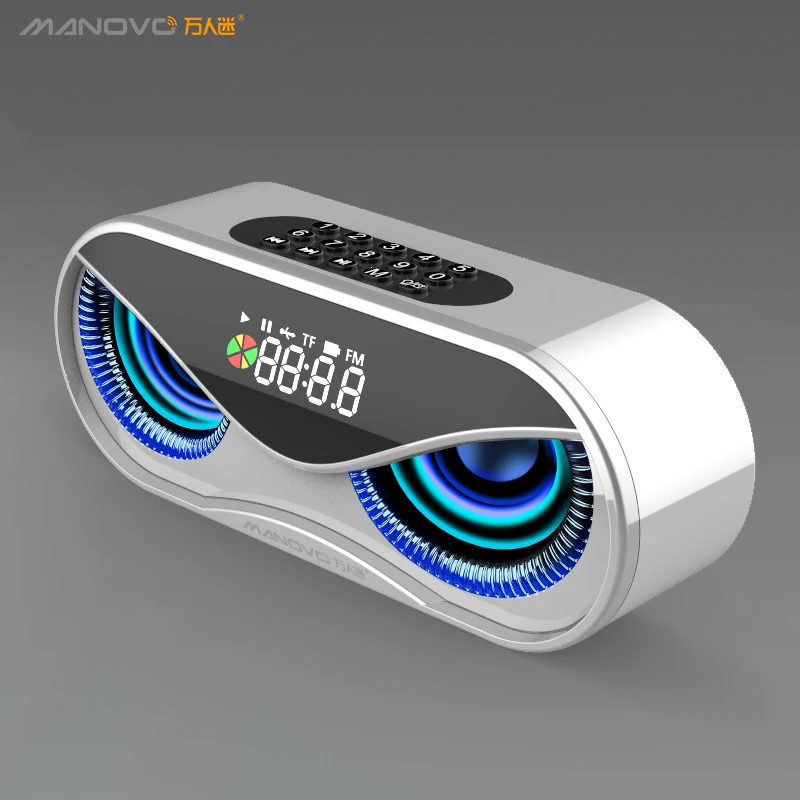 Multi-function Owl Eye Design Rechargeable LED Digital FM Radio Alarm Clock Wireless Bluetooth Speaker - ANKUX.COM
