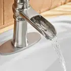 BWE Bathroom Sink Faucet Waterfall Single Handle Vanity Lavatory One Hole Basin Mixer Tap Deck Mount Commercial Faucet
