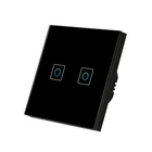 2020 New Design EU UK Smart Home tuya Wifi Wall Touch Switch 2 Gang Glass Panel smart switch