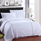 100% Cotton 60*60S Satin White Duvet Cover Set Hotel Linen Bed Sheet