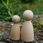 Wholesale Diy Unfinished Natural Wood Color Wooden Peg Dolls For Painted Crafts Pendant Decoration
