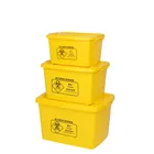 plastic yellow hospital medication bins medical storage boxes set