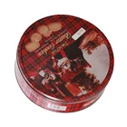 Handmade Cookies Biscuit Tin Round storage box Metal Snack box Food Container Gift Box Candy Can Mix design
