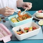 Japanese Leakproof wheat straw plastic lunch box bento food container for student microwave safe