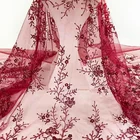 Wedding Dress Handmade Tulle Lace Fabric Sequin Embroidered African French Wedding Dress