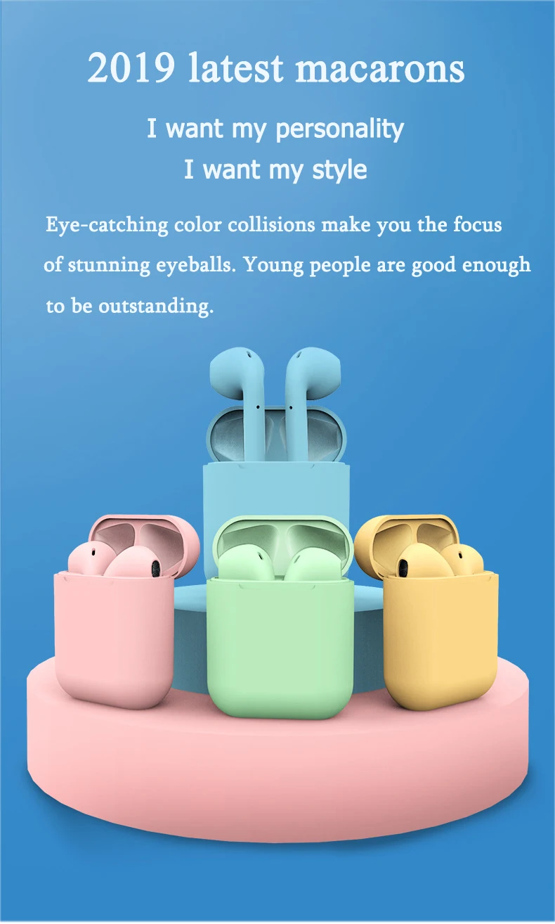 2020 New Touch i12 TWS Wireless Bluetooth Earphone with Charging Case - ANKUX.COM