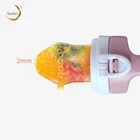 Infant Teething Toy Teether Baby Fresh Food Fruit Feeder Pacifier with 2 Different Sizes of Silicone Pouches