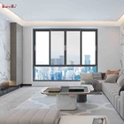waterproof seals aluminum office sliding window with tempered glass built-in sliding lock