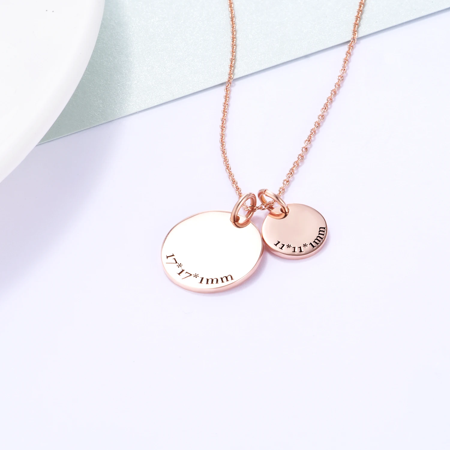 unique gift jewelry dainty double round geometric