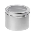Wholesale Small Round Shape Tin Box with Clear Window Round Plain Tin Packaging Box Silver Tin Gift Box With PVC Lid