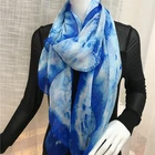 Wholesale Printed Long Women Chiffon Scarf Custom 100% Silk Scarf