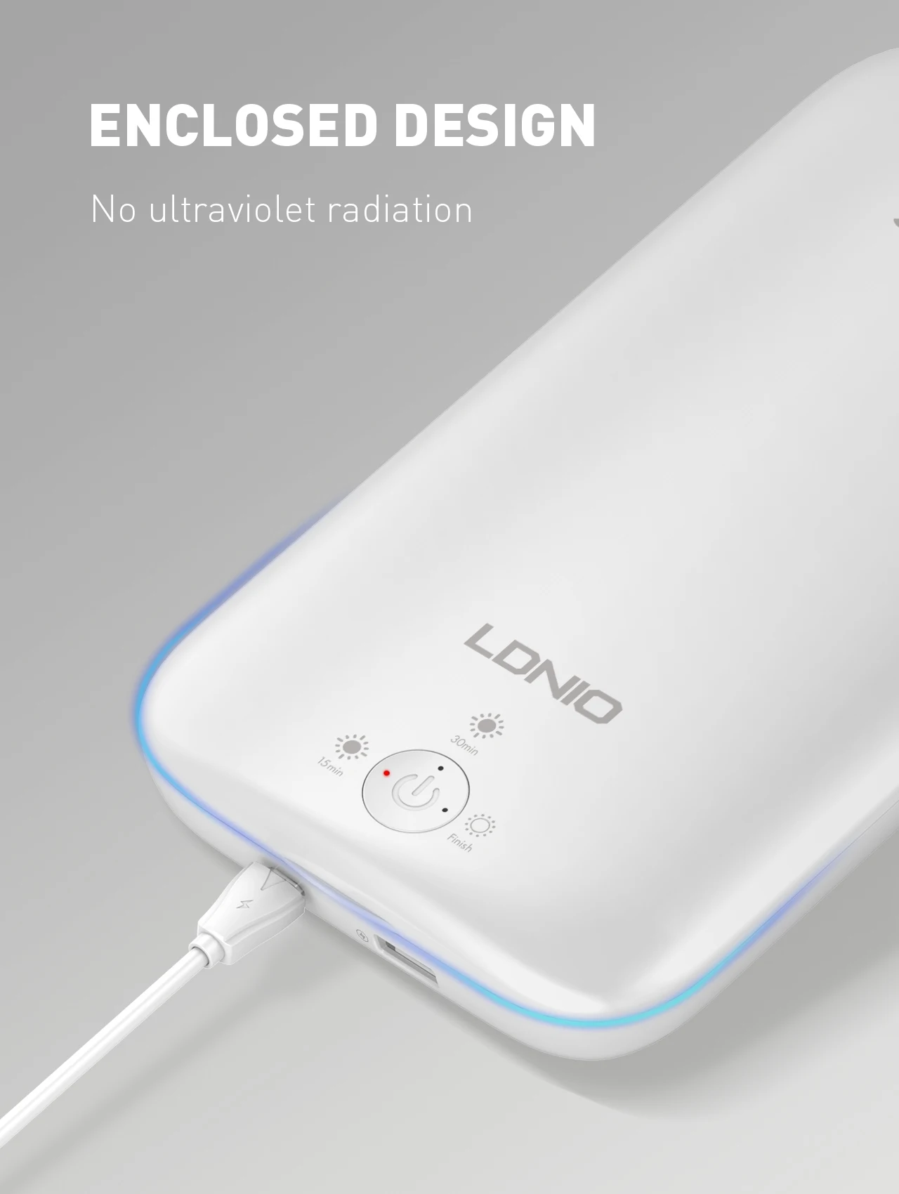 LDNIO UV Light Sanitizer Box, UVC Sterilizer for Smartphone Clinically Proven Kills 99.9% of Germs Viruses & Bacteria