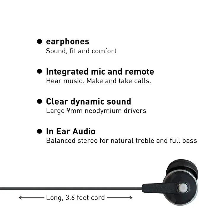 In-Ear Earbuds Headphones with Microphone,earphone with mic - ANKUX.COM