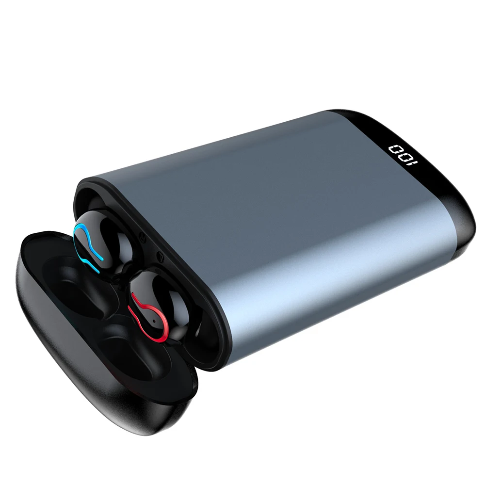 Q66 TWS Bluetooth 5.0 Headphones 6000mAh Charging Box LED Display Stereo Wireless Earphones With Power Bank Features For phone - ANKUX.COM