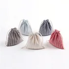 High Quality reusable eco friendly customized logo small cotton canvas drawstring gift bags