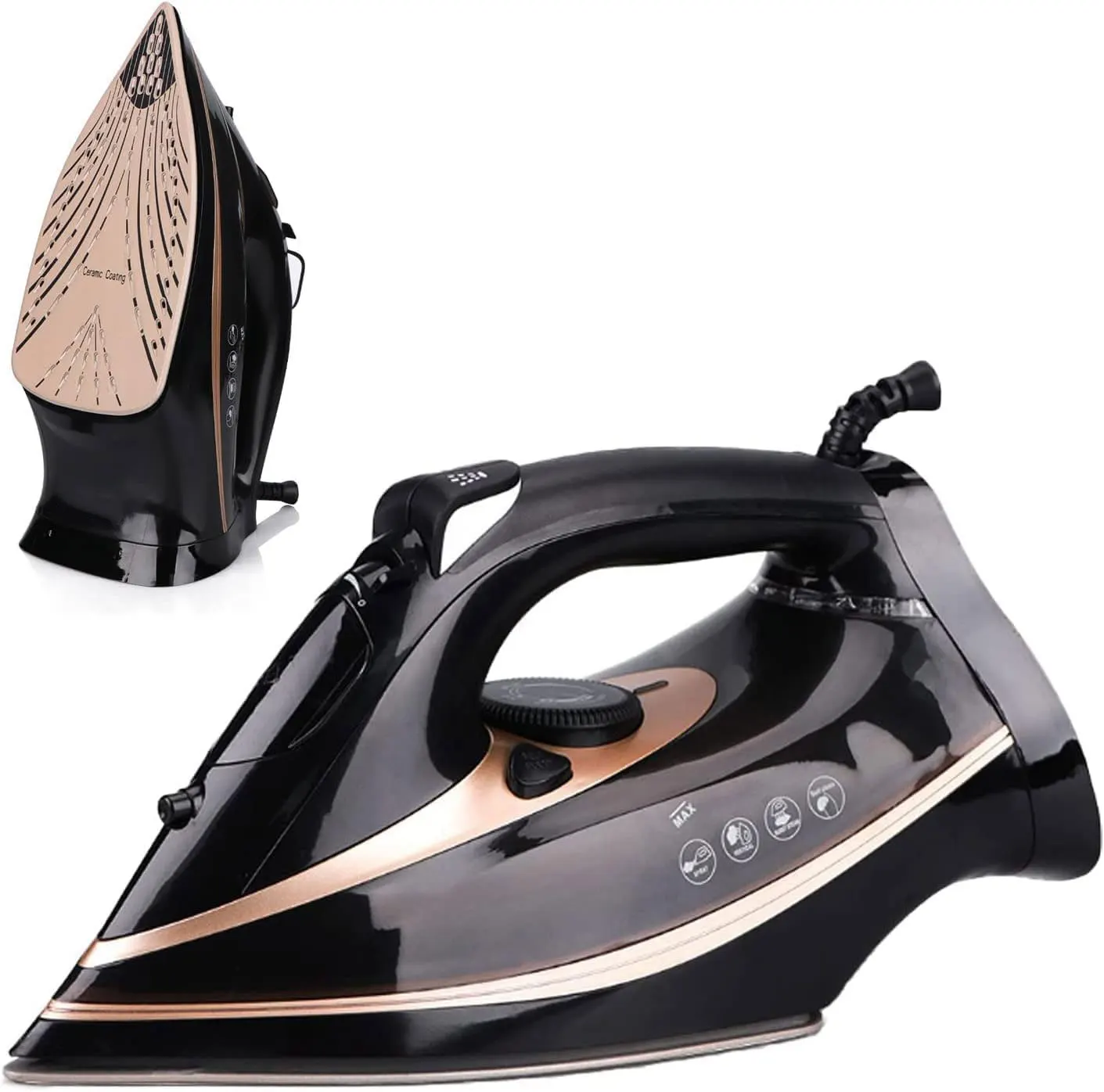 W W W W Steam Iron With Ceramic Soleplate Portable