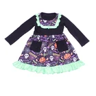 Hot September Offer Kids Clothings Autumn Long Sleeve Girls Frocks For Halloween 2 Pockets Design Children Smock Dress